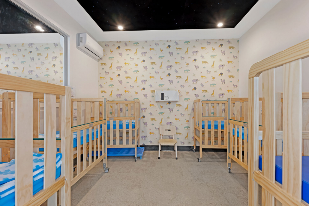 Nursery Room with cots at Imagine Childcare Werribee